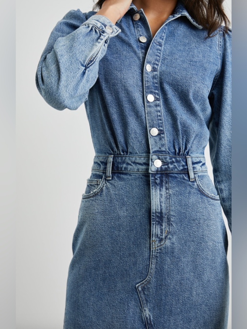 [NWOT] $278 RAILS Beverly Denim Midi Dress. Size Small - Picture 5 of 8